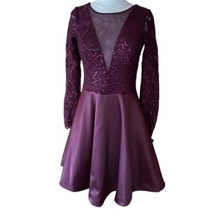 My Michelle Sequin/Lace Wine Colored Cocktail Party‎ Dress